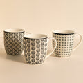 Set of 6 Graphik Porcelain Mugs - 32cl