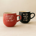 Set of 6 Coffee Break Mugs - 35 cl - Stoneware - Assorted Colours