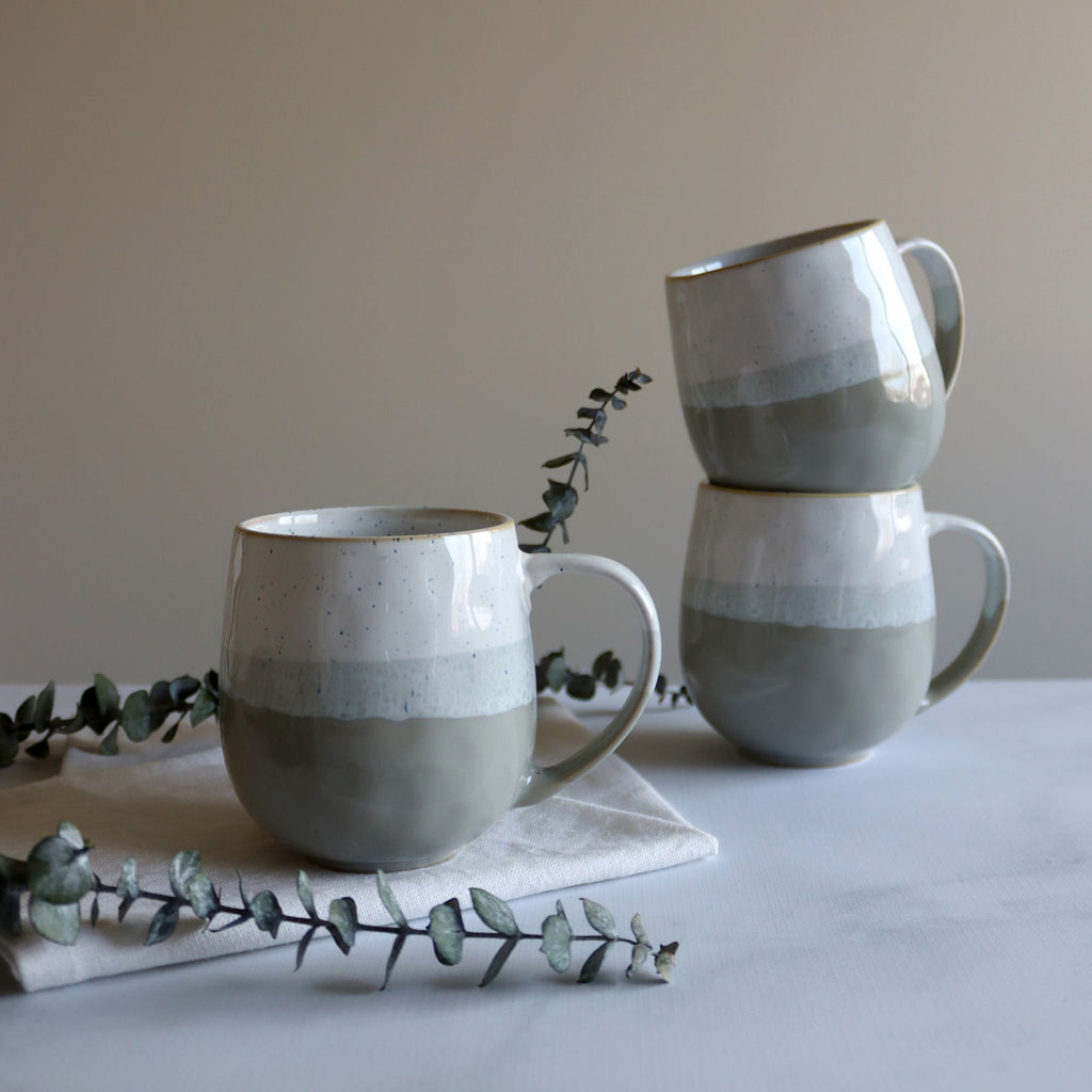 Lot De 6 Mugs - Riga - 44Cl - Grès - Vert Amande