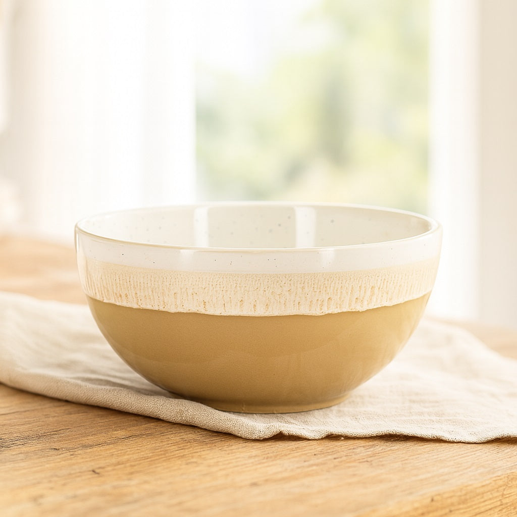 Set di 6 ciotole - Riga - 57 cl - Gres - Beige
