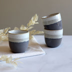 Set of 6 Espresso Cups - Riga - 11 cl - Stoneware - Brown
