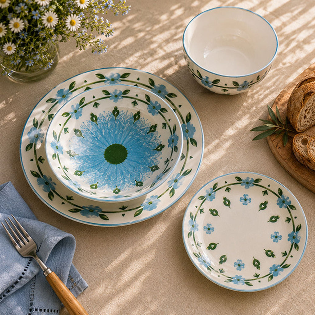 Primavera - Zestaw 6 Talerzy Głębokich - 20 cm - Porcelana - Niebieski