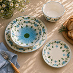 Primavera - Zestaw 6 Talerzy Głębokich - 20 cm - Porcelana - Niebieski