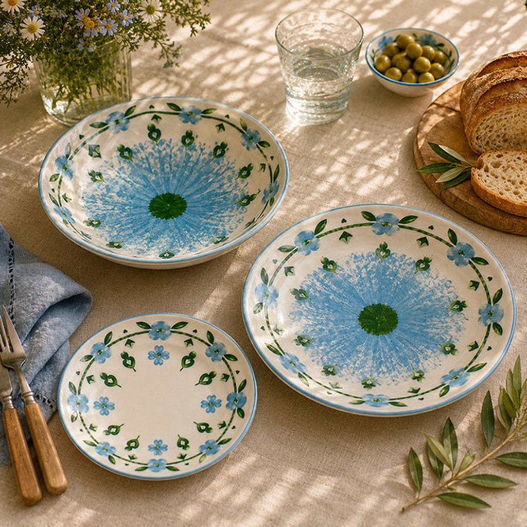 Primavera - Zestaw 6 Talerzy Głębokich - 20 cm - Porcelana - Niebieski