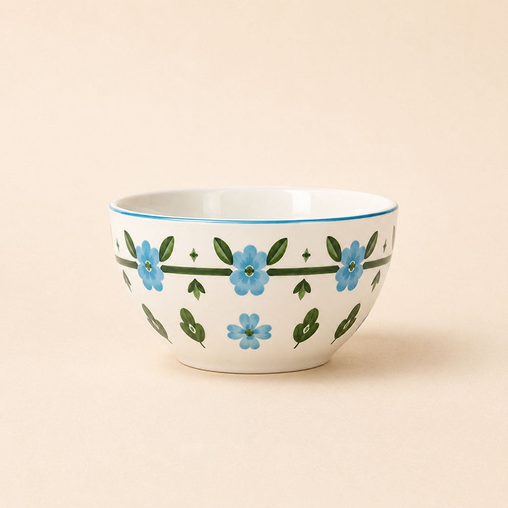 Juego de 6 boles Primavera de porcelana azul, 60 cl