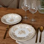 Faustine - Set Van 6 Platte Borden - 26 cm - Steengoed - Honing