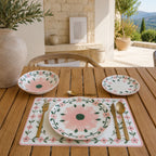 Primavera - 6-pack mattallrikar - 27 cm - Porslin - Rosa