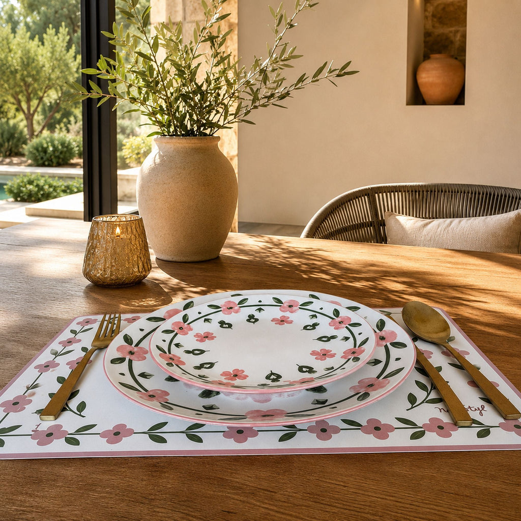 Lot De 6 Assiettes À Dessert - Primavera - 19.5Cm - Porcelaine - Rose