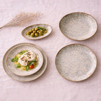 Set di 6 piatti fondi - Minerale - 21 cm - Terraglia