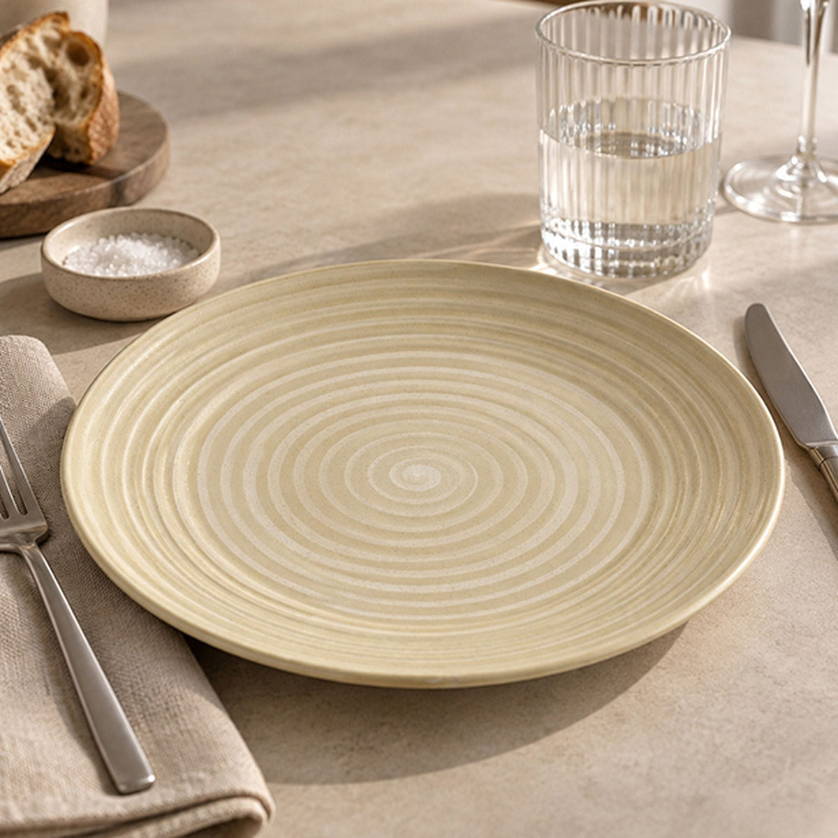 Set of 6 dinner plates - Turbolino - 27 cm - Stoneware - Yellow