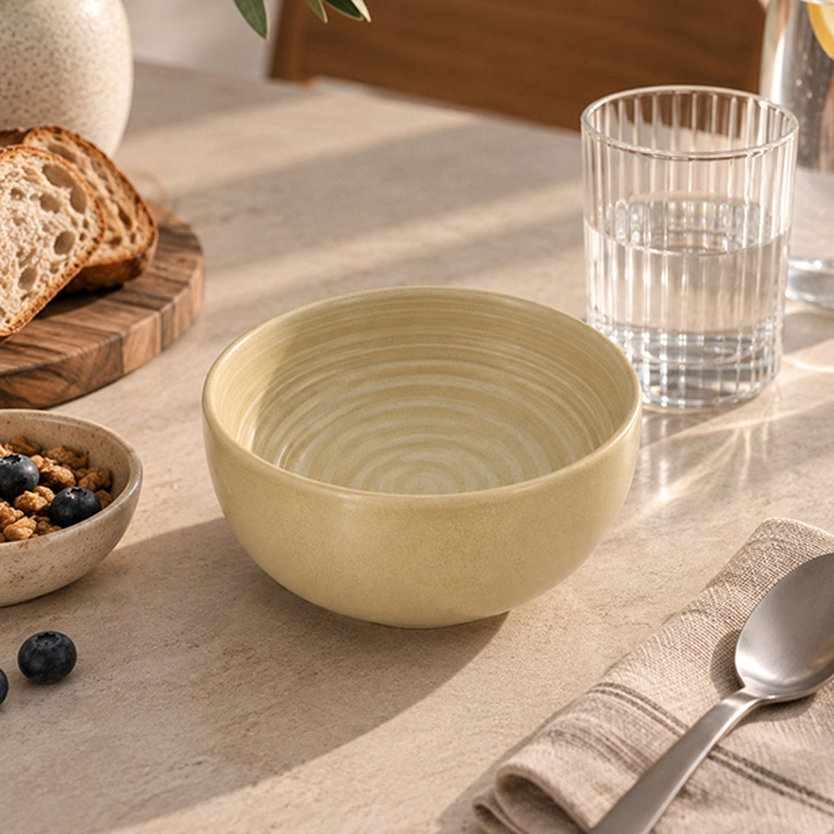 Set of 6 Bowls - Turbolino - 90 cl - Stoneware - Yellow