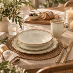 Juego de 6 platos hondos - Firma - 23,5 cm - Gres - Beige