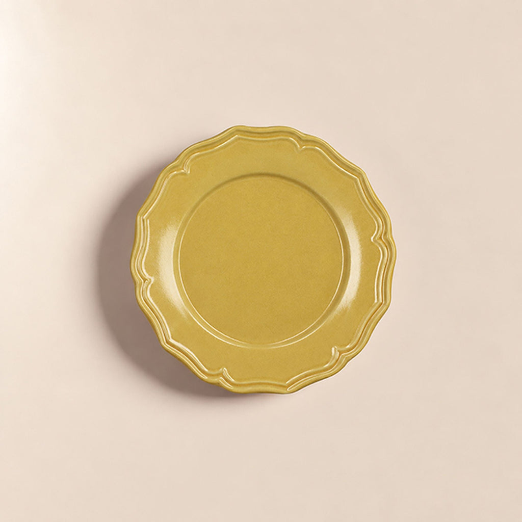 Set of 6 dessert plates - Signature - 22 cm - Stoneware - Yellow