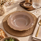 Juego de 6 platos hondos - Firma - 23,5 cm - Gres - Violeta