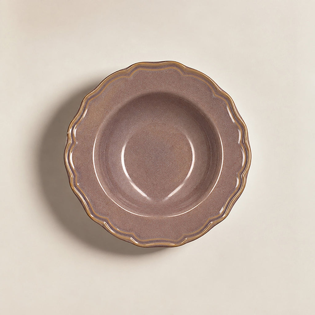 Juego de 6 platos hondos - Firma - 23,5 cm - Gres - Violeta