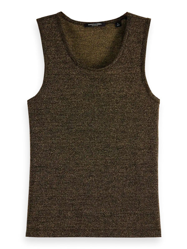 Racerback top met lurex - Cypress Green
