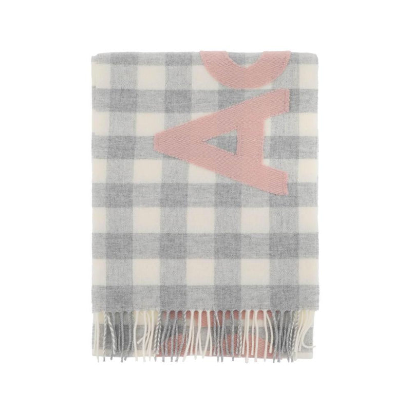 Sciarpe, Cappelli E Guanti Acne Studios "Checked Scarf With Logo Pattern" - Blanc - Femme