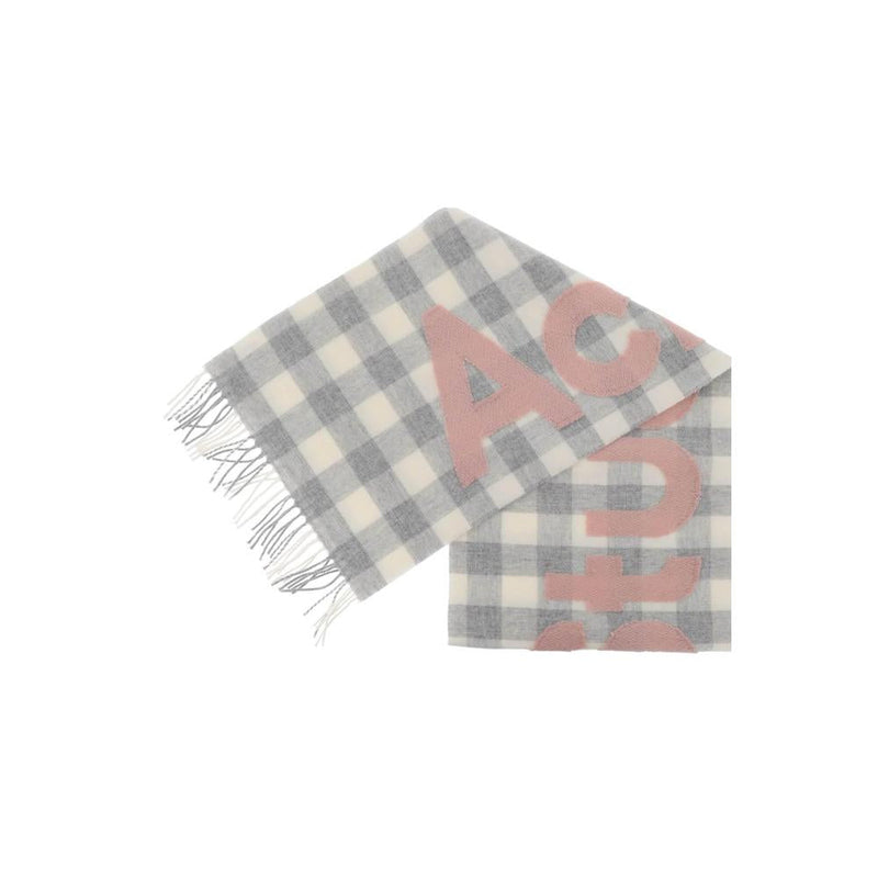 Sciarpe, Cappelli E Guanti Acne Studios "Checked Scarf With Logo Pattern" - Blanc - Femme