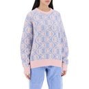 Pullovers Acne Studios Crewneck Jacquard Face - Bleu Clair - Femme