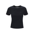 T-Shirt Acne Studios Crew-Neck T-Shirt With Logo Patch - Noir - Femme