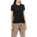 T-Shirt Acne Studios Crew-Neck T-Shirt With Logo Patch - Noir - Femme