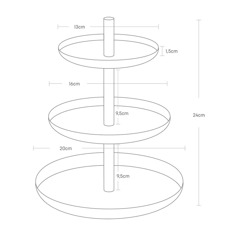 Plateau De Service 3 Niveaux - Tosca - Blanc