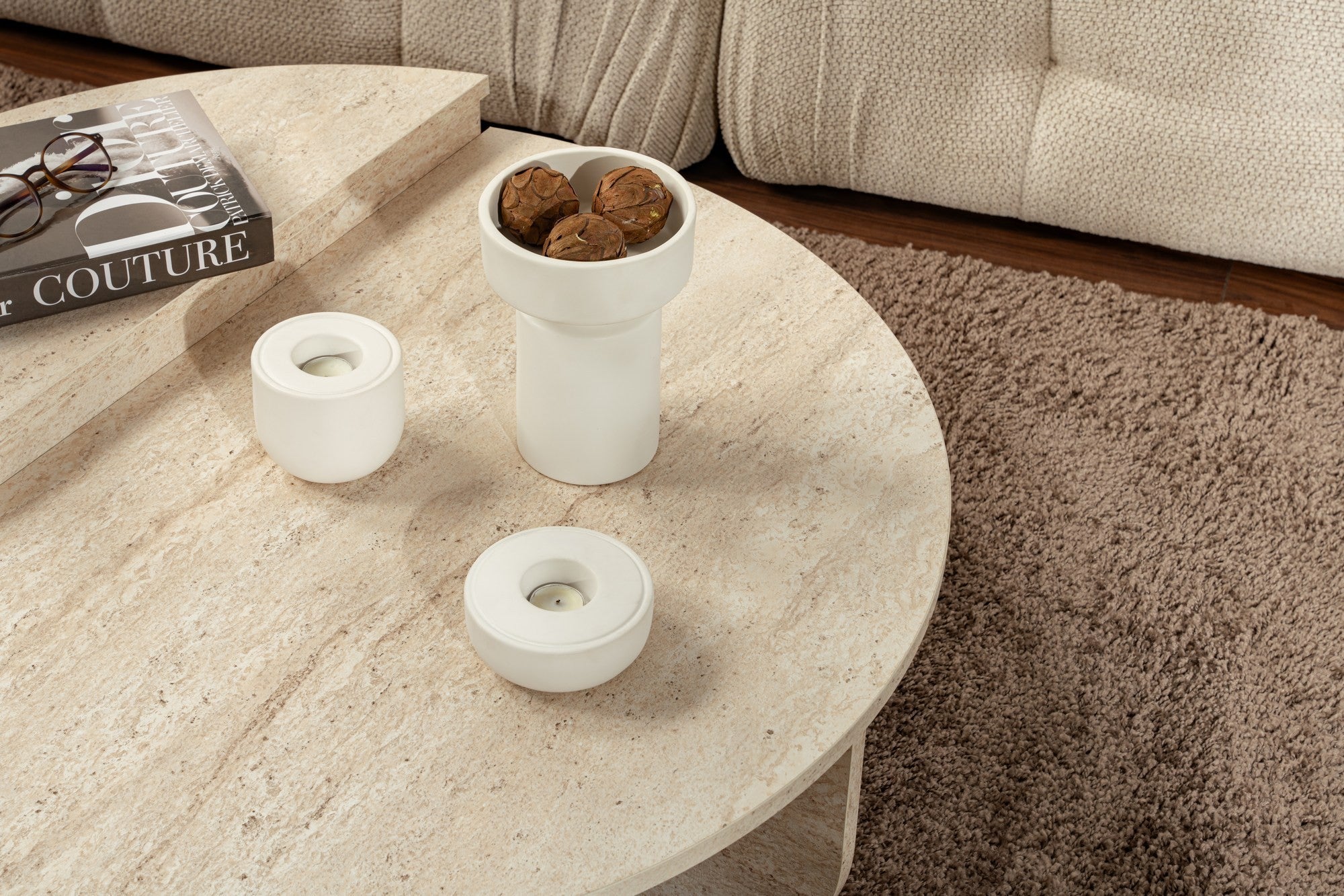 Orion - Mesa de centro - Travertine