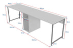 Twin Study Desk - Bureau - Atlantic Pine/Noir