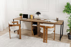 Twin Study Desk - Bureau - Atlantic Pine/Noir