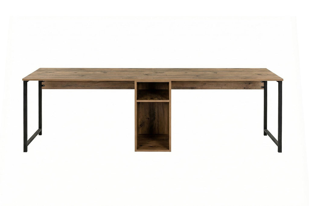 Twin Study Desk - Bureau - Atlantic Pine/Noir