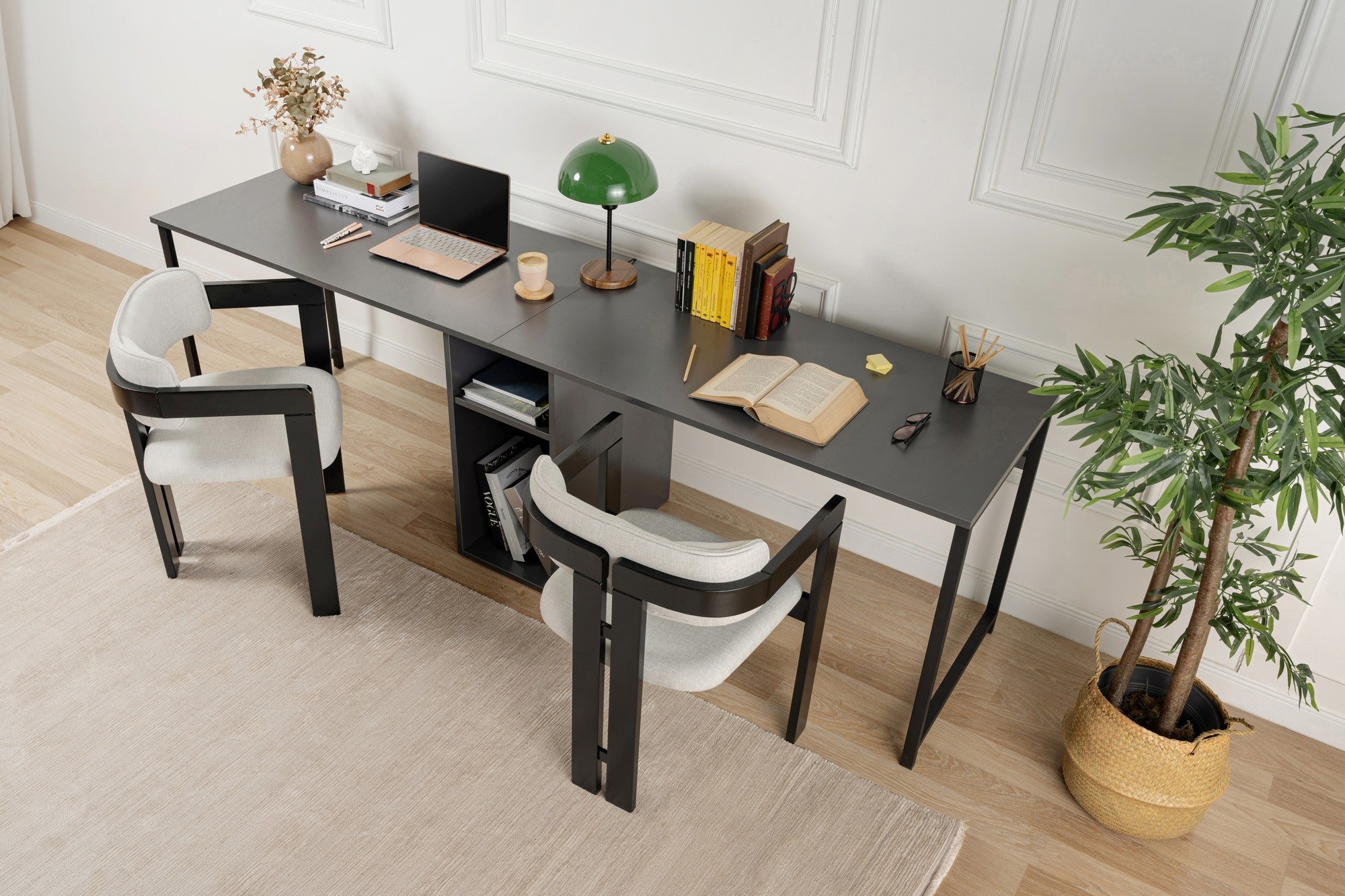 Twin Study Desk - Escritorio - Antracita/Negro