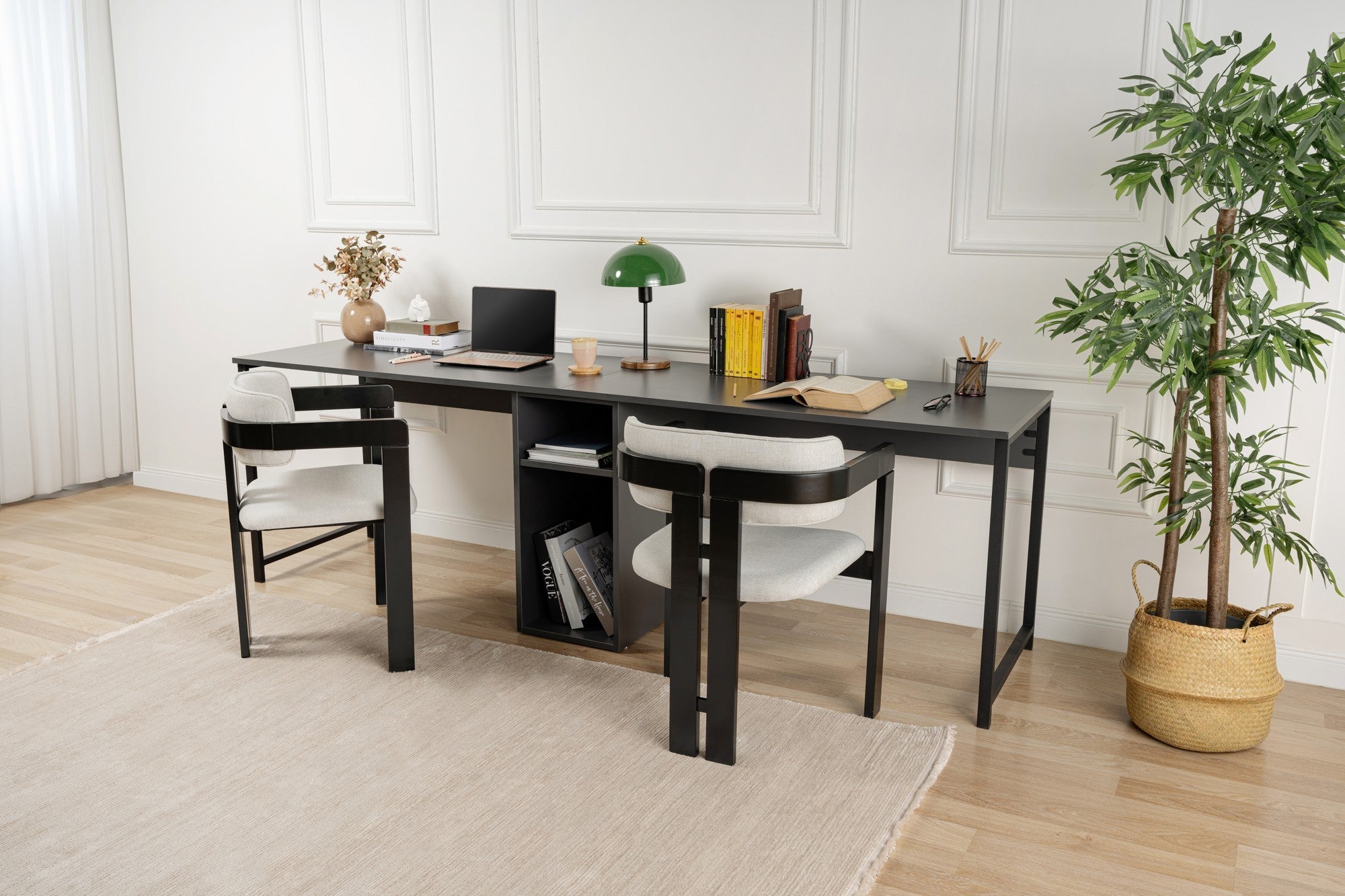 Twin Study Desk - Escritorio - Antracita/Negro