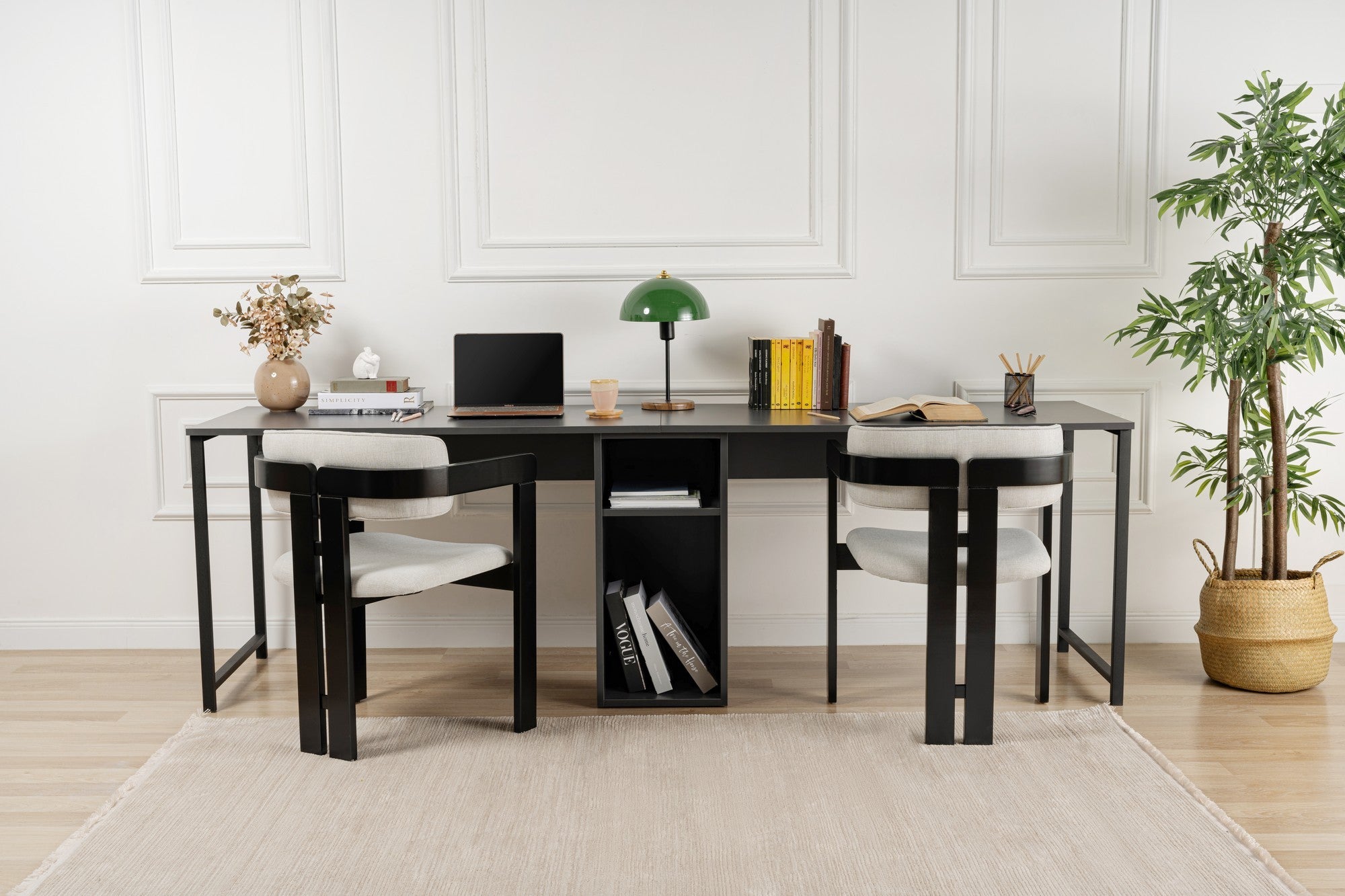 Twin Study Desk - Escritorio - Antracita/Negro