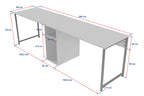 Twin Study Desk - Escritorio - Antracita/Negro