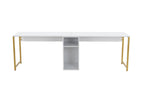 Twin Study Desk - Escritorio - Blanco/Dorado