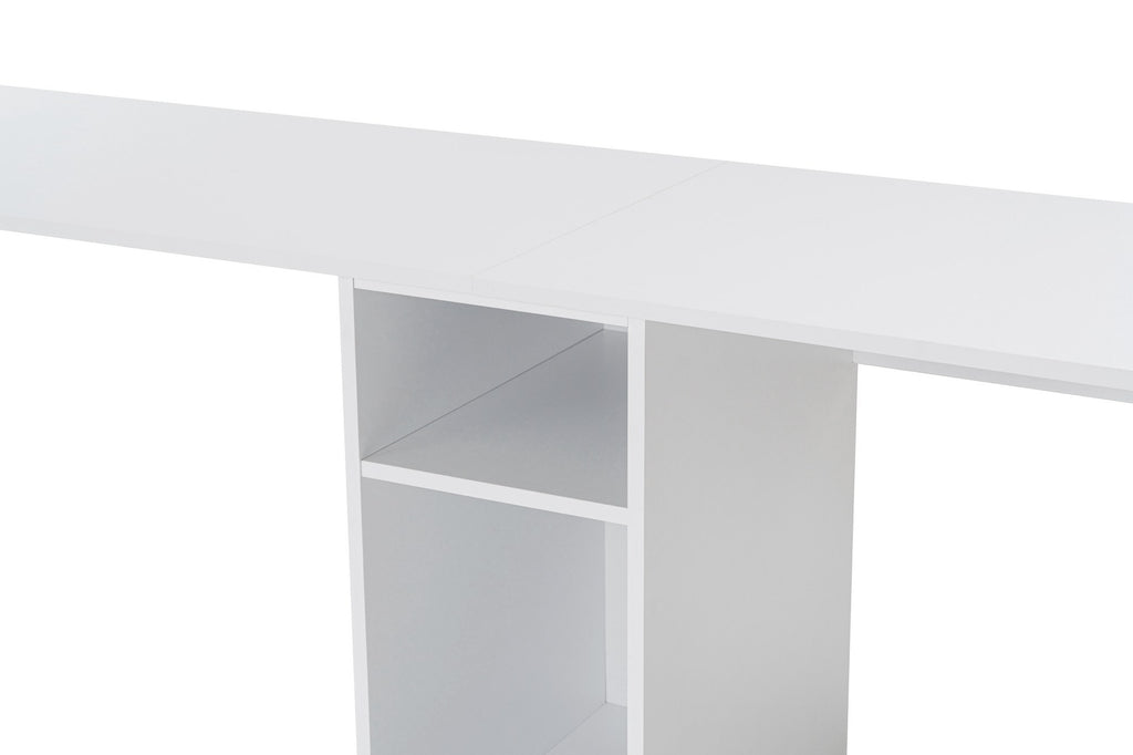 Twin Study Desk - Escritorio - Blanco/Dorado