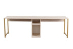 Twin Study Desk - Desk - Travertine/Gold