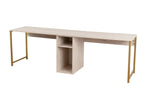 Twin Study Desk - Desk - Travertine/Gold