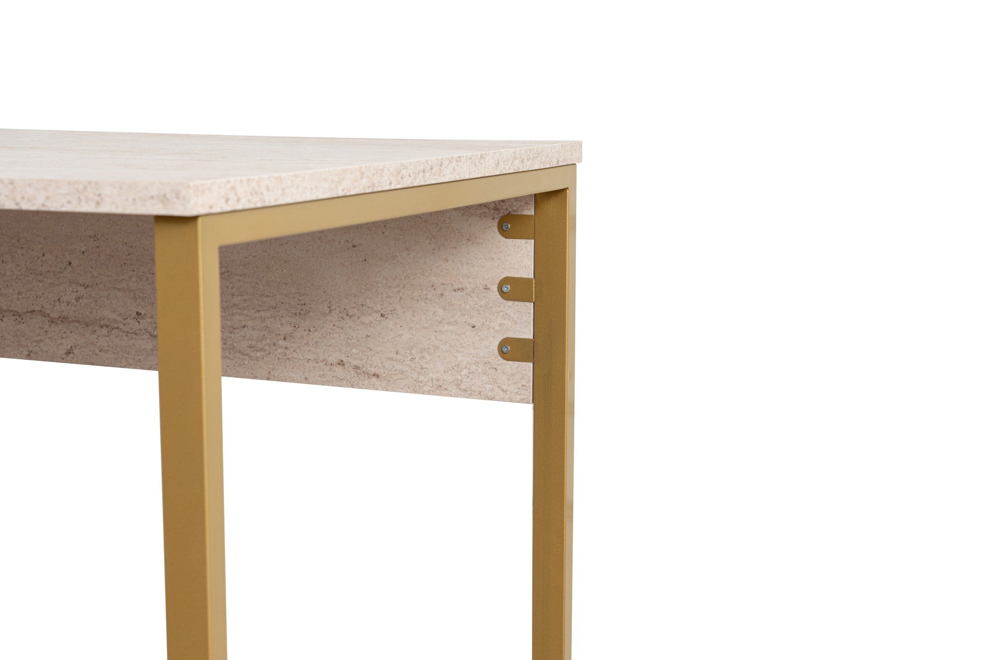 Twin Study Desk - Desk - Travertine/Gold