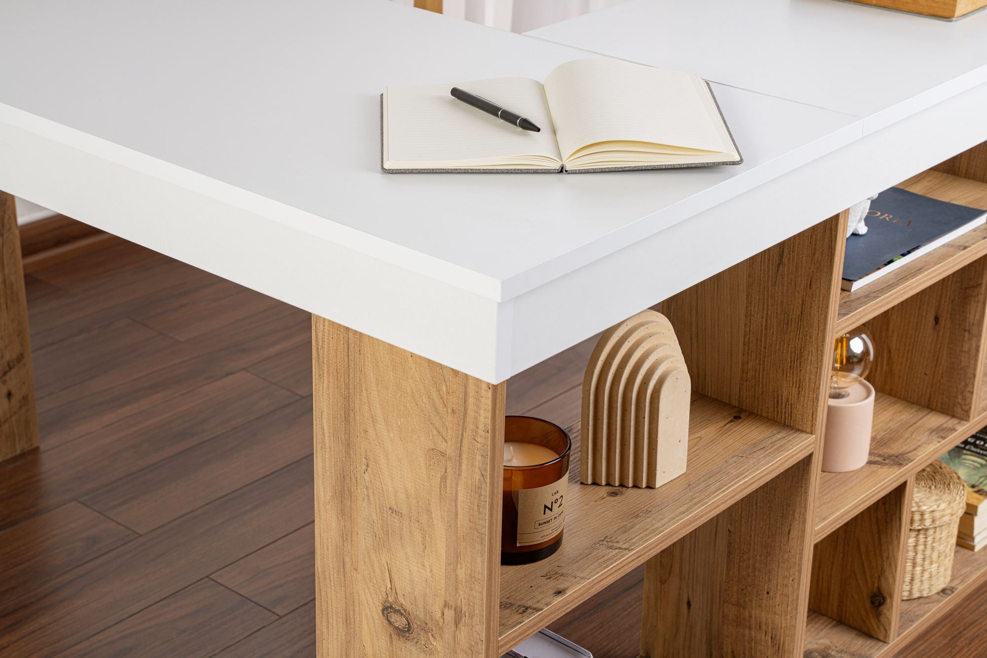 Vesper - Escritorio - Blanco/Atlantic Pine
