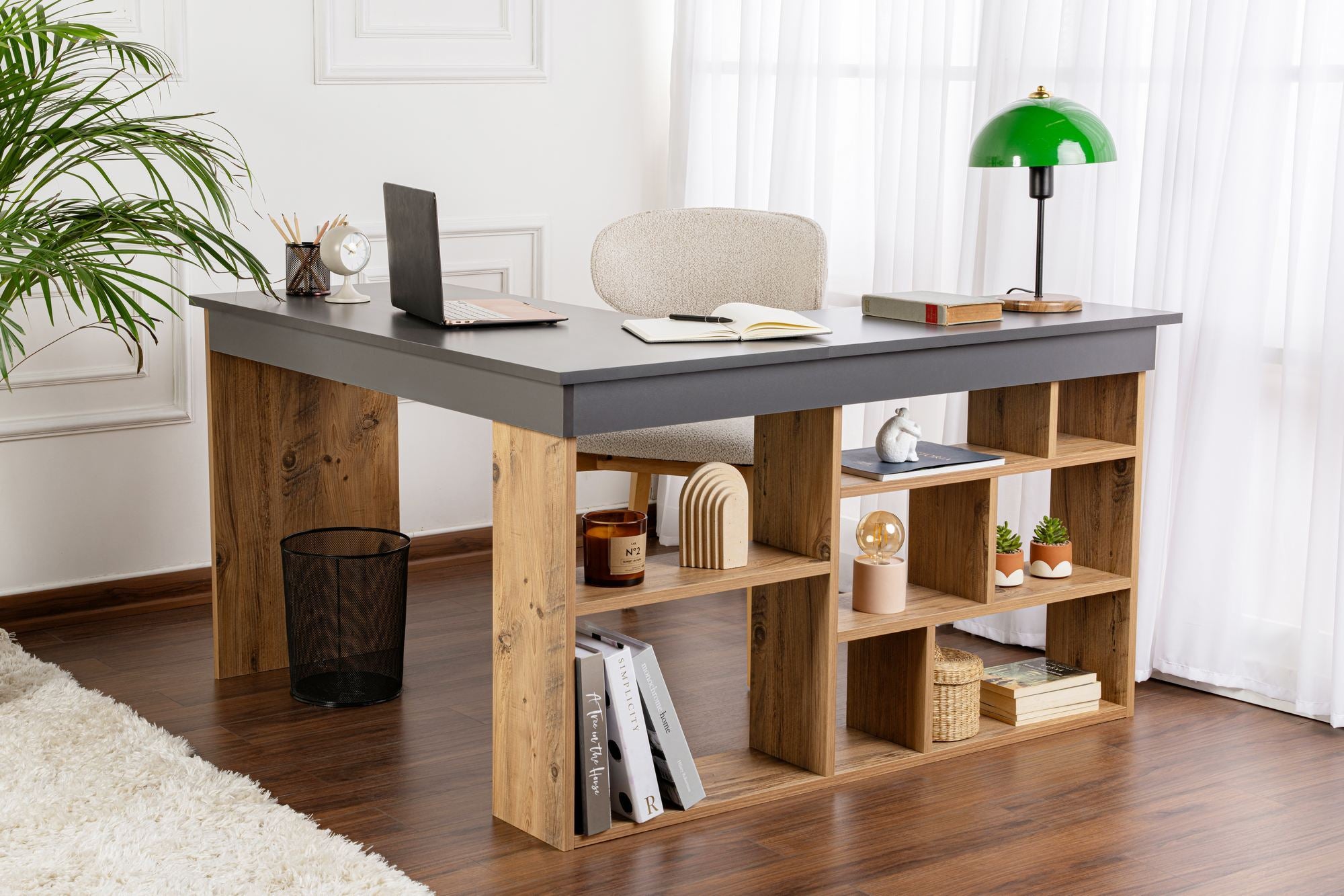 Vesper - Desk - Anthracite/Atlantic Pine