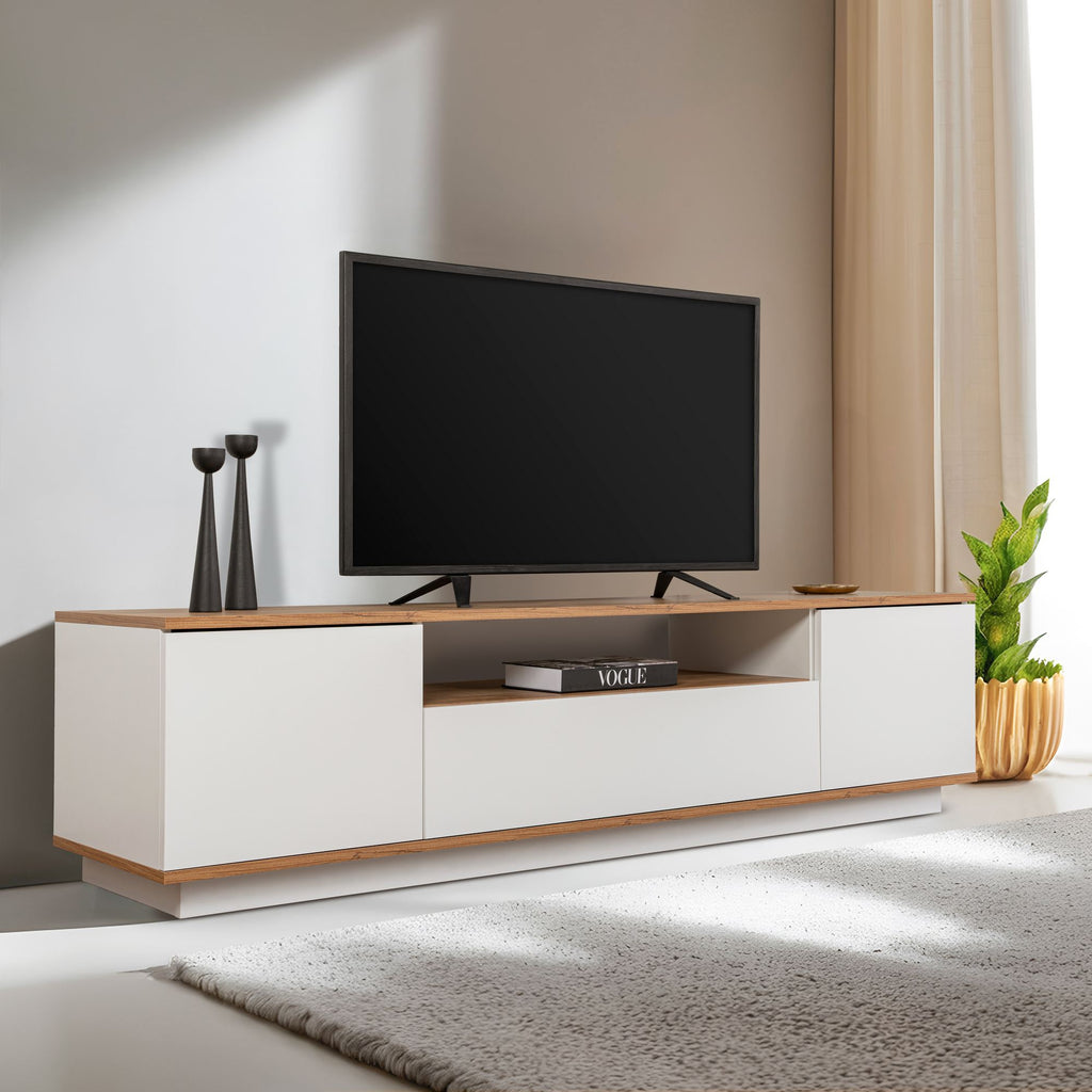 Veramont - TV Stand - White/Atlantic Pine