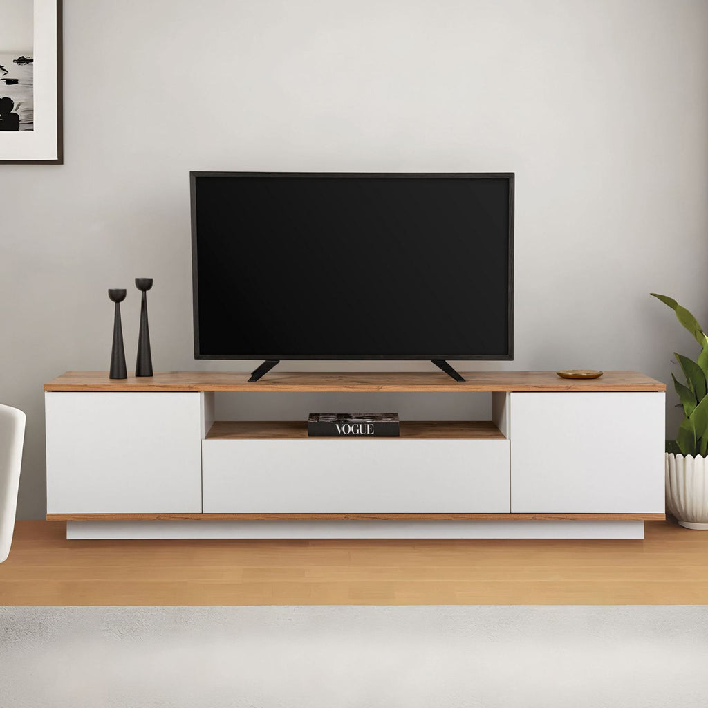 Veramont - TV Stand - White/Atlantic Pine