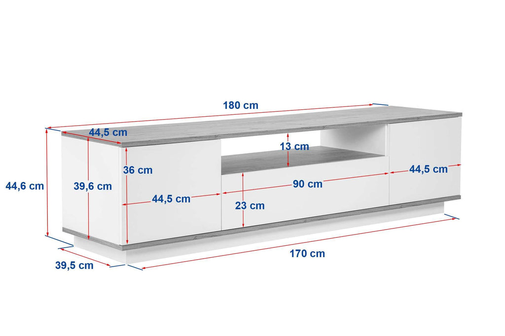 Veramont - TV Stand - White/Atlantic Pine