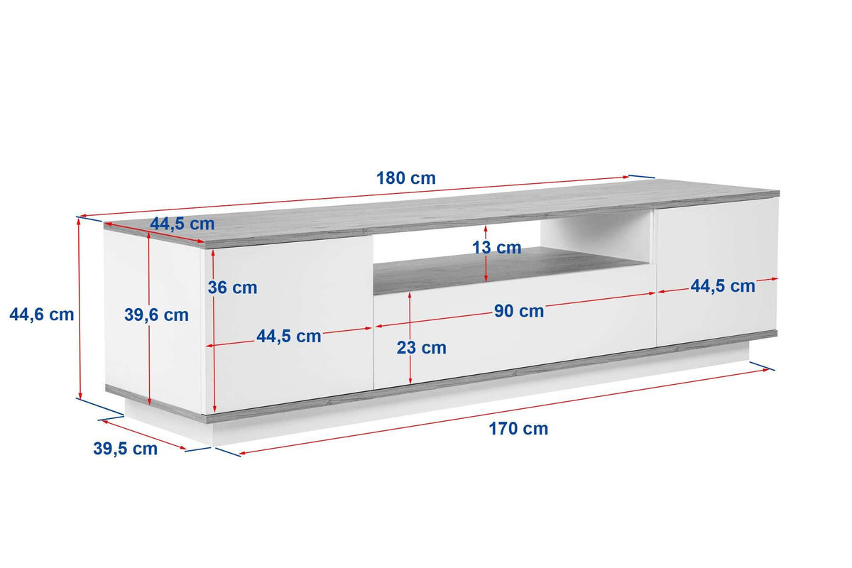 Veramont - TV Stand - White/Atlantic Pine