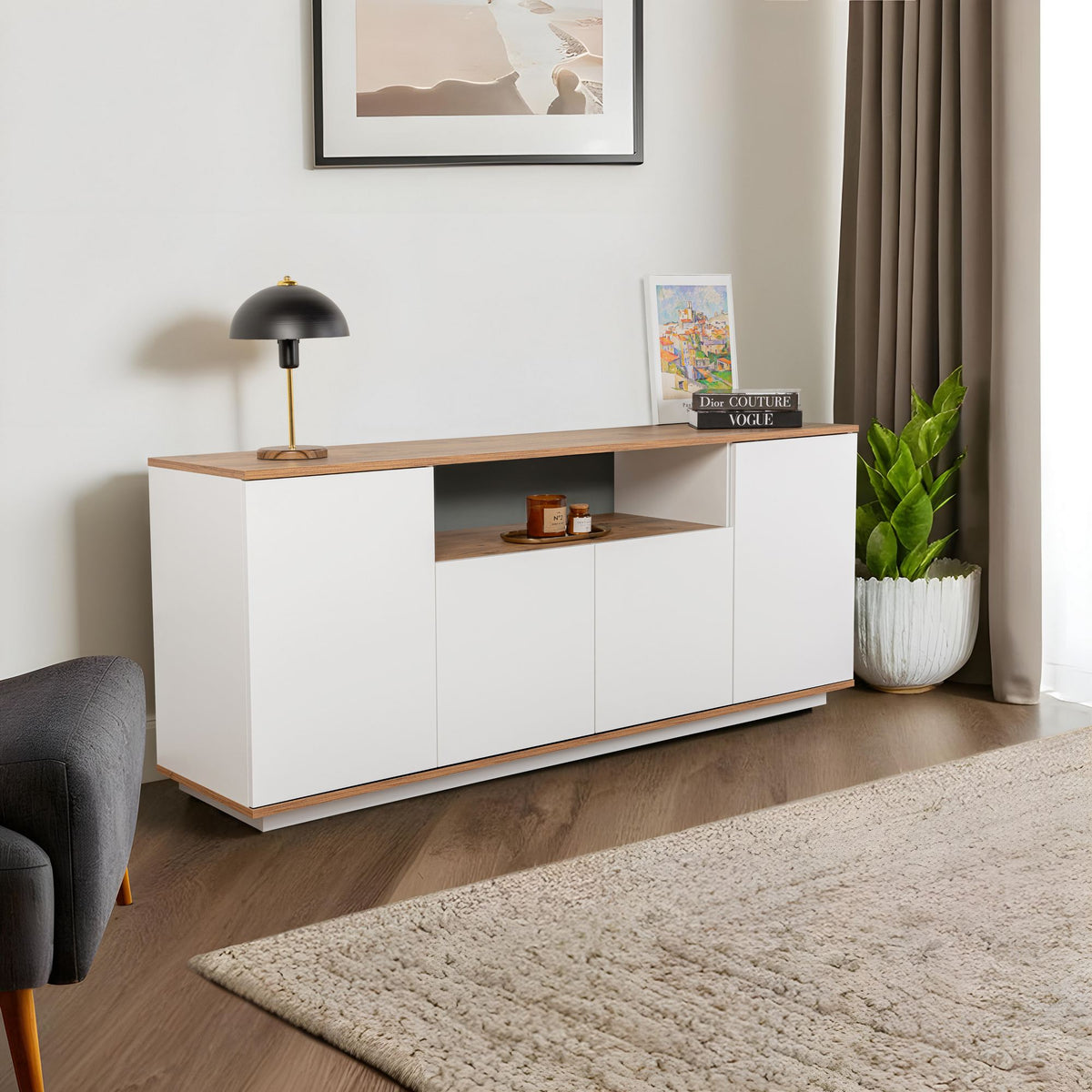 Arista - Console Table - White/Atlantic Pine