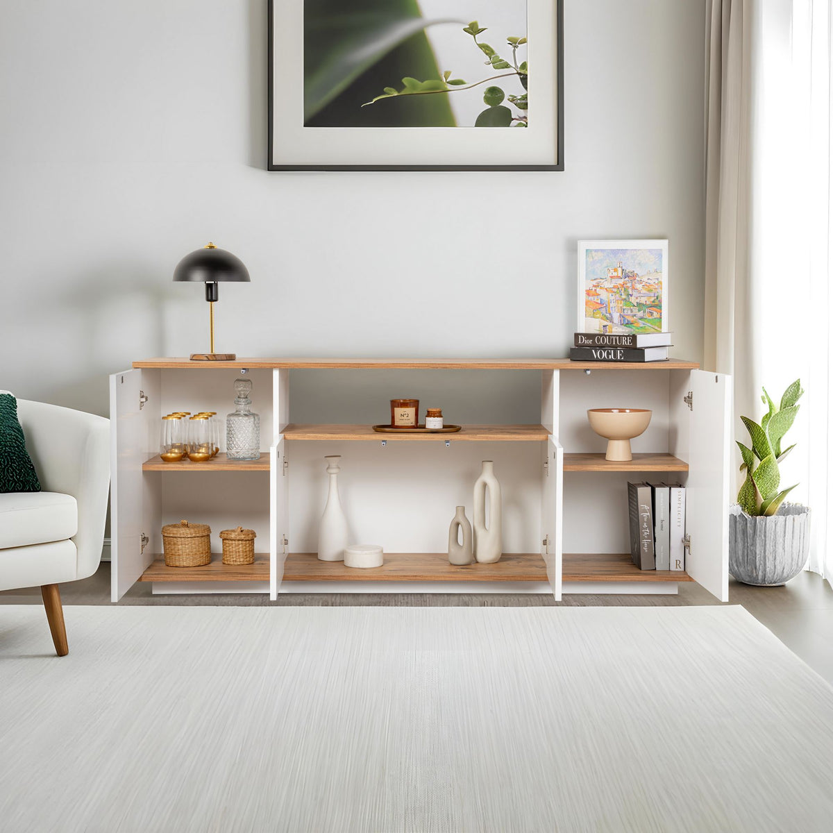 Arista - Console Table - White/Atlantic Pine