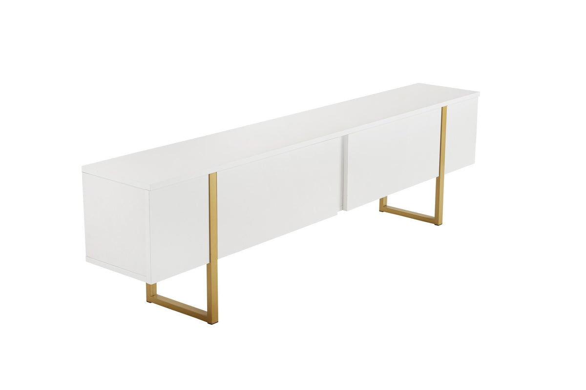 Serenity - TV Stand - White/Gold