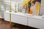 Serenity - TV Stand - White/Gold
