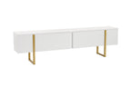 Serenity - TV Stand - White/Gold